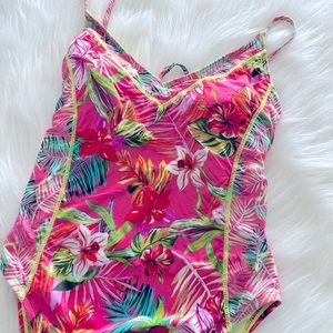 Pink Floral Swimsuit medium